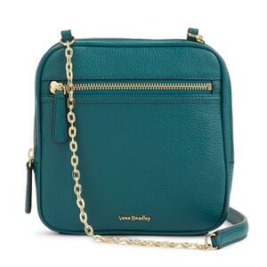 Vera Bradley ~ Elena Teal Green zipped mini crossbody w/ gold chain strap